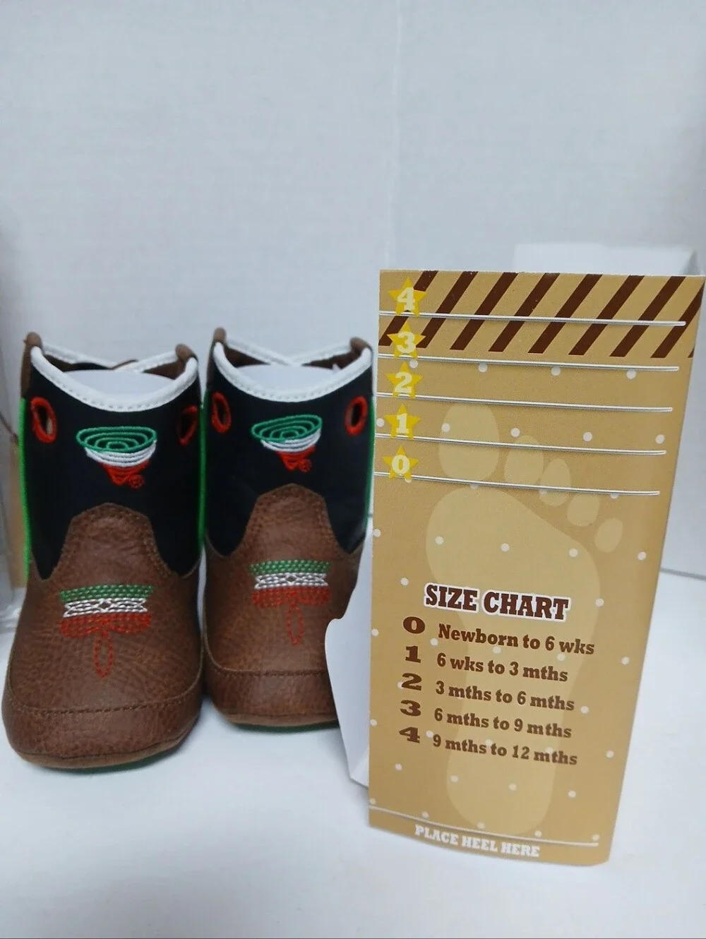 New Kids Brown & Black Cowboy Boot Shoes - Twister Size 3